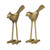 Set of 2 Gold Vintage Iron Bird Tealight Holders 6.75"