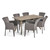 7-Piece Anchor Gray Finish Rectangle Wicker Outdoor Furniture Patio Dining Set