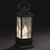11" Black LED Lighted Glittery Tabletop Lantern with Candles