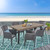 7-Piece Shadow Gray Finish Rectangle Wicker Outdoor Furniture Patio Dining Set