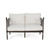 51.5" White and Black Outdoor Patio Loveseat and Coffee Table
