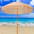 6.25' White and Orange Flowers Deluxe Beach Umbrella