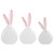 Set of 3 White and Pink Chubby Easter Spring Bunny Figurines 12"