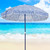 5' White and Blue Flowers Deluxe Beach Umbrella