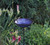 30" Cobalt Blue Porcelain Mounted Bird Bath with Stake Post