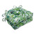 Set of 2 Green and White Tropical Design Tufted Reversible Chair Pads 16"