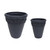 Set of 2 Black Traditional Garden Outdoor Patio Planter Pots 13.5"