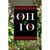 Black, Red, and White "OHIO" Decorative Rectangular Garden Flag 18" x 12"