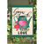 Green, White, and Pink "Grow With Love" Decorative Rectangular Garden Flag 18" x 12"