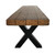 3-Piece Walnut Brown and Black Finish Outdoor Furniture Patio Picnic Dining Set