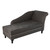 64" Gray and Silver Modern Style Upholstered Chaise Lounge with Storage