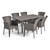 7-Piece Slate Gray Finish Rectangle Wicker Outdoor Furniture Patio Dining Set