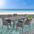 7-Piece Slate Gray Finish Rectangle Wicker Outdoor Furniture Patio Dining Set