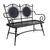 45.5" Distressed Black Finished Modern Style Indoor/Outdoor Metal Bench