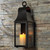 23.5'' Black and Clear Traditional Wall Mounted Pillar Candle Lantern