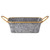 18" Gray and Gold Rectangular Metallic Planter