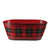 15" Red and Black Plaid Oval Double Bloomer Christmas Pot Planter