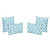 Set of 4 Blue and White Greek Key Outdoor Throw Pillows 18.5"