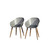 Set of 3 Brown and Gray Round Amazonia Eucalyptus Wood Indoor and Outdoor Patio Dining Set, 5.25'