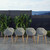 Set of 5 Brown and Gray Round Amazonia Eucalyptus Wood Indoor and Outdoor Patio Dining Set, 5.25'