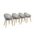 Set of 5 Brown and Gray Round Amazonia Eucalyptus Wood Indoor and Outdoor Patio Dining Set, 5.25'