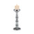 13.5" Metallic Silver Small Glass Pillar Candle Holder