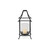 12.25" Black and Clear Bamboo Style Candle Holder