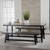 3pc Gray and Black Contemporary Outdoor Patio Rectangular Dining Set 70.75"
