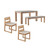 Set of 4 Brown and Fossil Gray Sarsden Cement Dining Collection, 54.25"