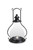 17" Clear and Black Round Handmade Lantern with Glass Insert