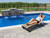 75" Brown Outdoor Aluminum Five Positions Lounge Chair with a Pillow