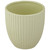 5.5" Green Round Ceramic Striped Textured Flower Pot