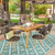 7-Piece Brown Finish Rectangle Wicker Outdoor Furniture Patio Dining Set