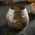 5" Copper And Coffee Brown Round Rusted Gold Candle Votive