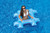 Inflatable Blue and Purple Swimming Pool Floating Raft, 48-Inch