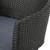 6-Piece Black Contemporary Textured Outdoor Furniture Patio Dining Set - Gray Cushions