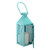 Fancy Fair Teal Blue Chevron Patterned Pillar Candle Lantern 13.5"
