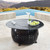 5-Piece Brown and Black Outdoor Patio Round Fire Table with Four Rocking Chairs 44"