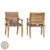 2-Count Cream Comfortable Handmade Outdoor Cushions for Teak Club Arm Chairs