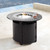 5-Piece Brown and Charcoal Black Outdoor Patio Round Fire Table with Four Swivel Rocking Chairs 34"