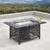 5-Piece Brown and Black Fire Table with Deep Seating Swivel Rocking Chairs 48"