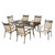 7-Piece Bronze Contemporary Rectangular Outdoor Patio Furniture Dining Set 72"