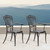 Set of 2 Black Mesh Lattice Outdoor Patio Furniture Dining Chairs 34.25"