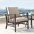 5-Piece Brown and Black Fire Table with Deep Seating Rocking Chairs 42"