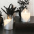 Set of 2 Clear and Silver Unique Wraparound Silver LED Candles with Moving Flame, 4"