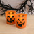 Set of 2 Orange and Black Unique Jack O' Lantern LED Candles, 3.75"