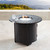 5-Piece Bronze and Ivory Contemporary Round Outdoor Patio Furniture Fire Table Set 34"