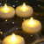 Set of 6 White and Amber Elegant Battery Operated Floating LED Candles, 2.25"