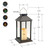 11" Vibrant Elegant Traditional Black Solar Powered Lantern with LED Candle