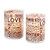 Set of 2 Vibrant Unique Inspirational Words Battery Operated LED Glass Candles with Moving Flame, 4"